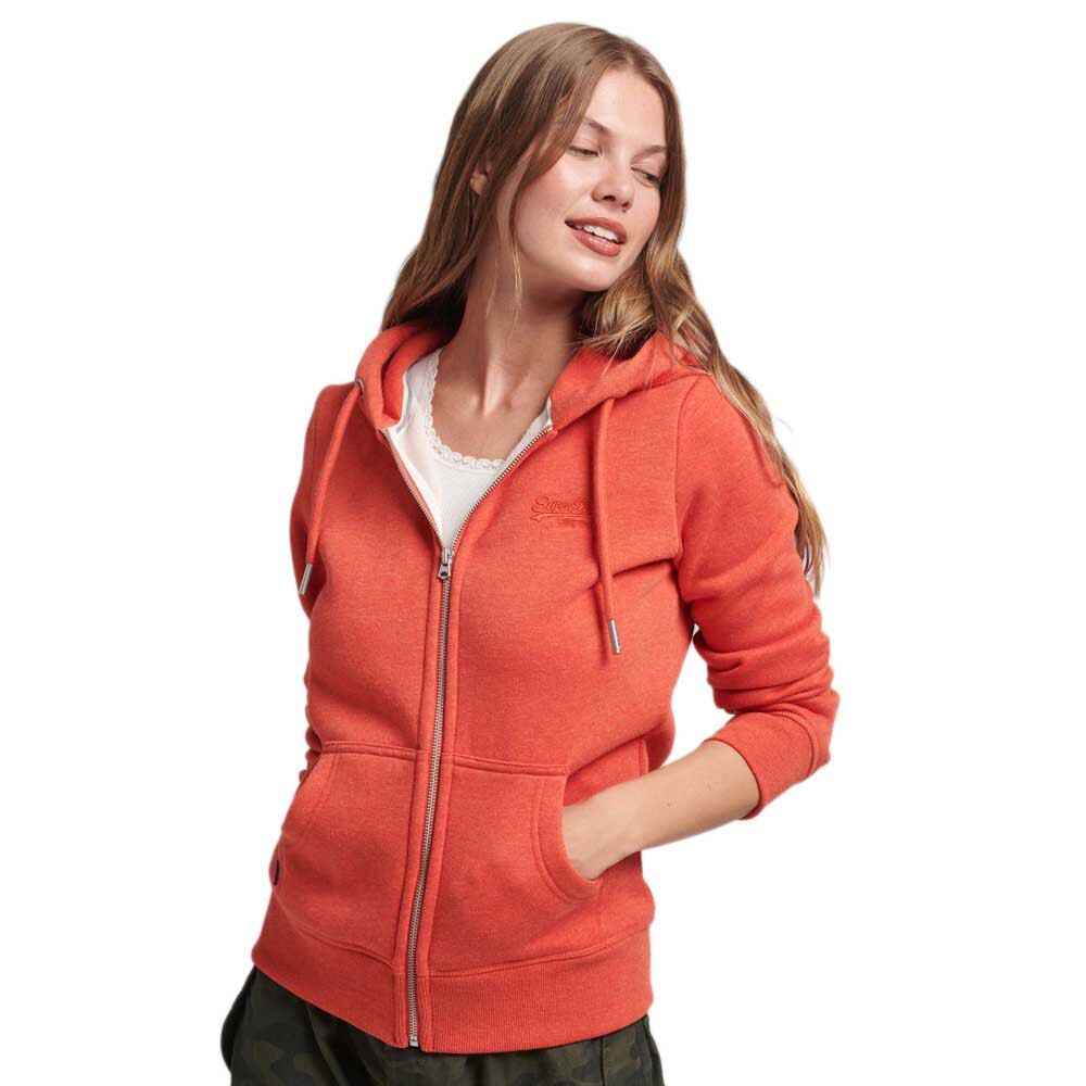 

Толстовка Superdry Vintage Logo Emb Hood Full Zip, оранжевый