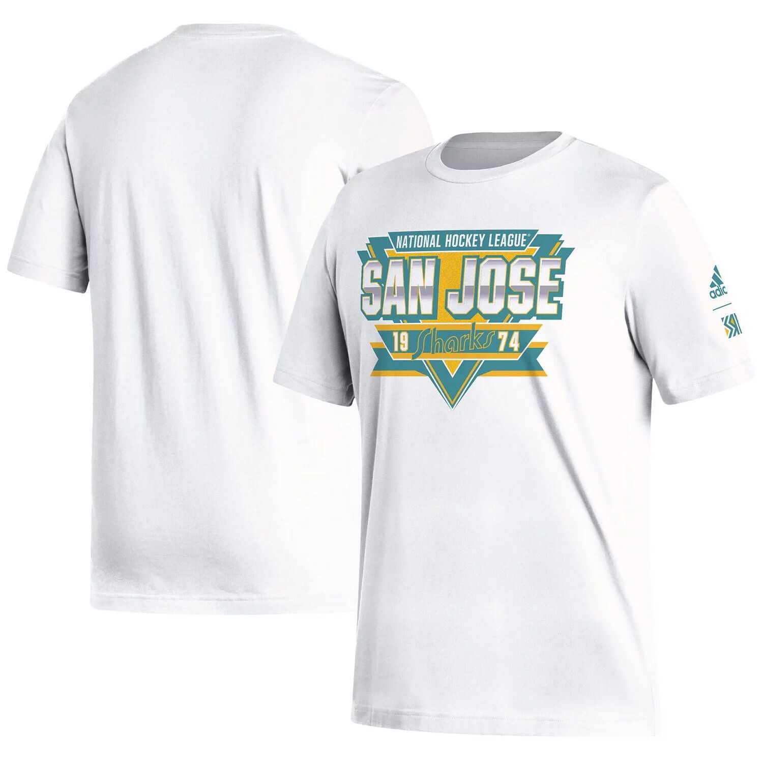 

Мужская белая футболка San Jose Sharks Reverse Retro 2.0 Fresh Playmaker adidas, Белый
