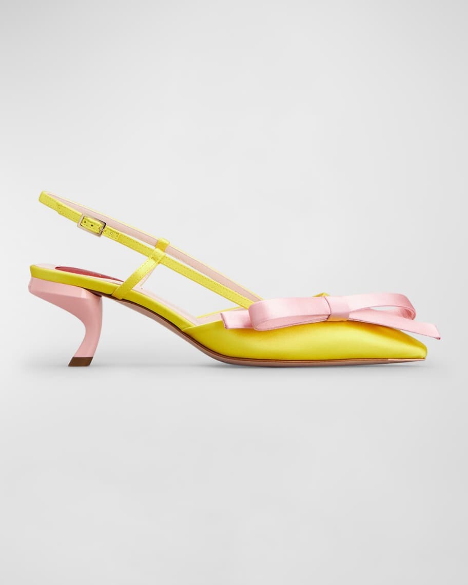 

Туфли-лодочки Virgule Bicolor Comma-Heel с ремешком на пятке Roger Vivier