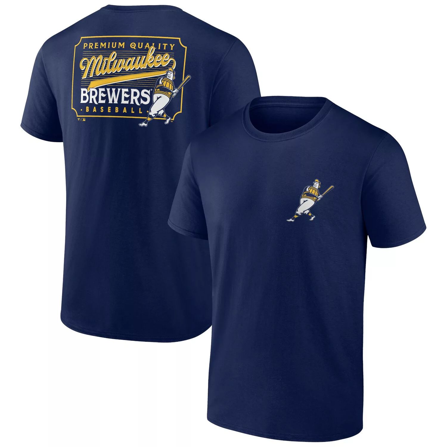 Мужская темно-синяя футболка Fanatics Milwaukee Brewers Iconic Bring It фото