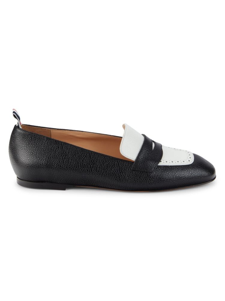 

Кожаные лоферы с цветными блоками Thom Browne, цвет Black White