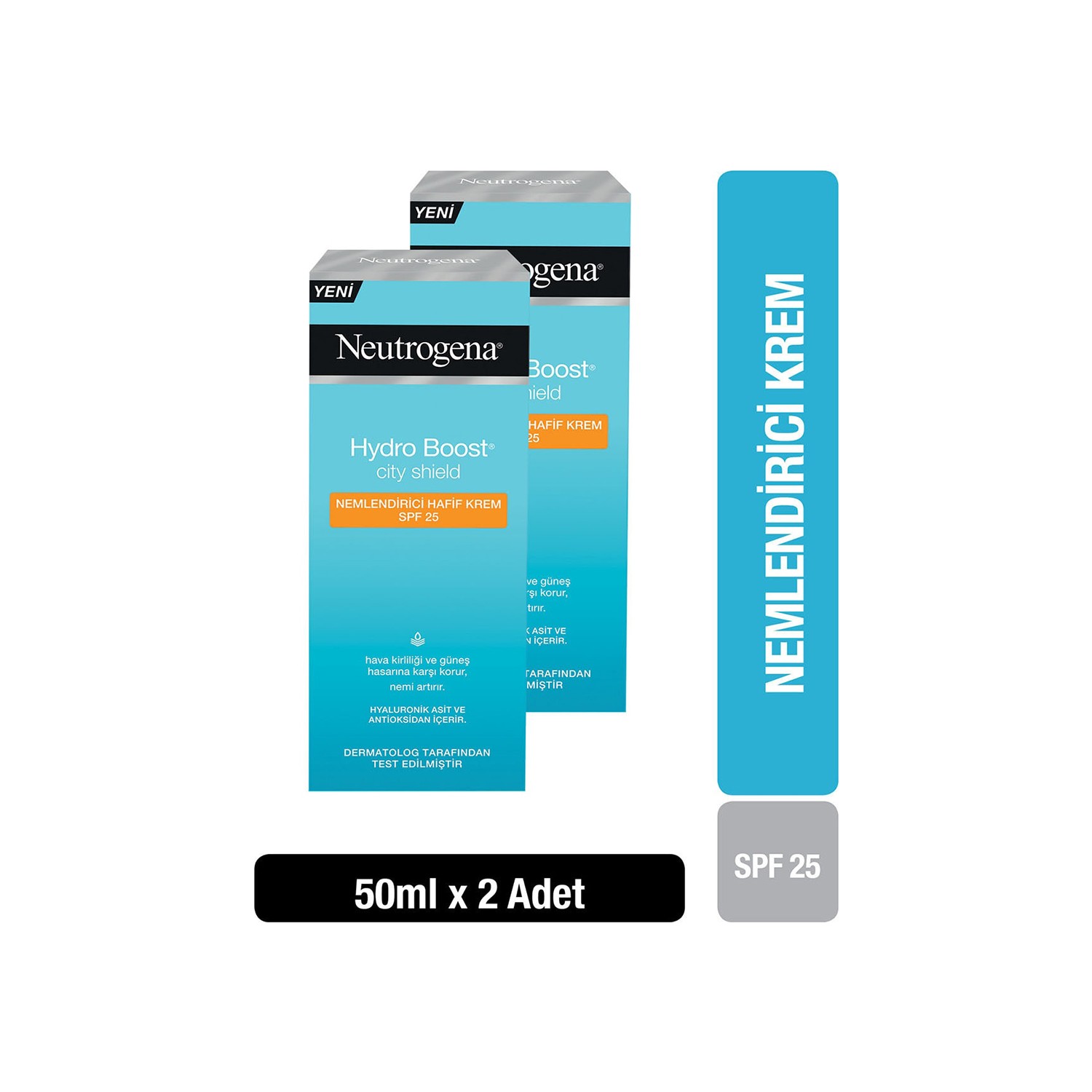 Крем Neutrogena Hydro Boost SPF25 увлажняющий, 2 упаковки по 50 мл стик увлажняющий neutrogena hydro boost temptation многофункциональный