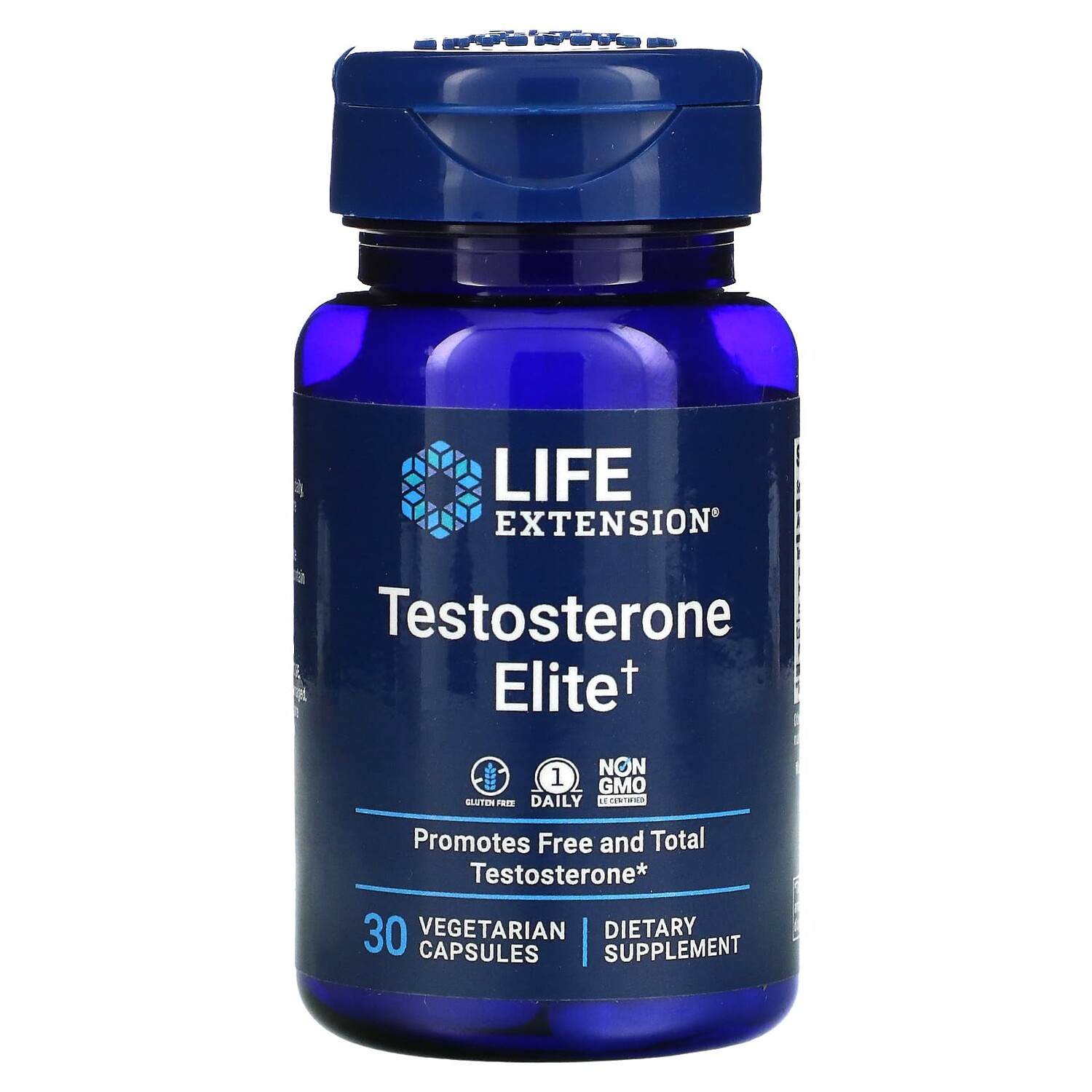 

Testosterone Elite, 30 вегетарианских капсул, Life Extension
