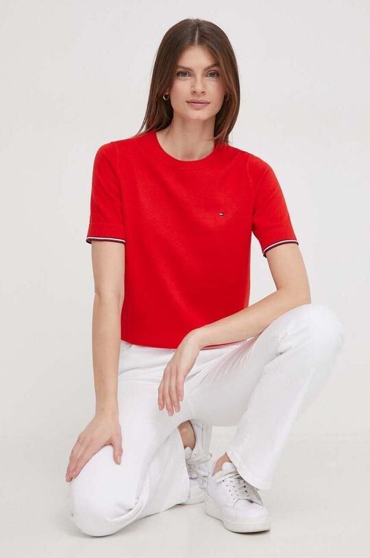 

Хлопковый свитер Tommy Hilfiger, красный