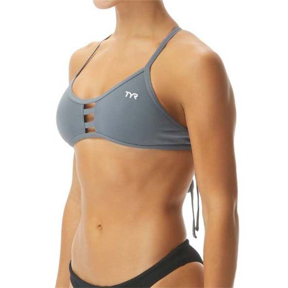

Топ бикини TYR Solid Pacific Tieback, серый
