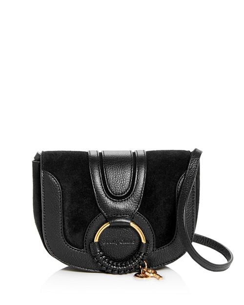 

Hana Mini Suede &; Кожаная сумка через плечо See by Chloé, цвет Black