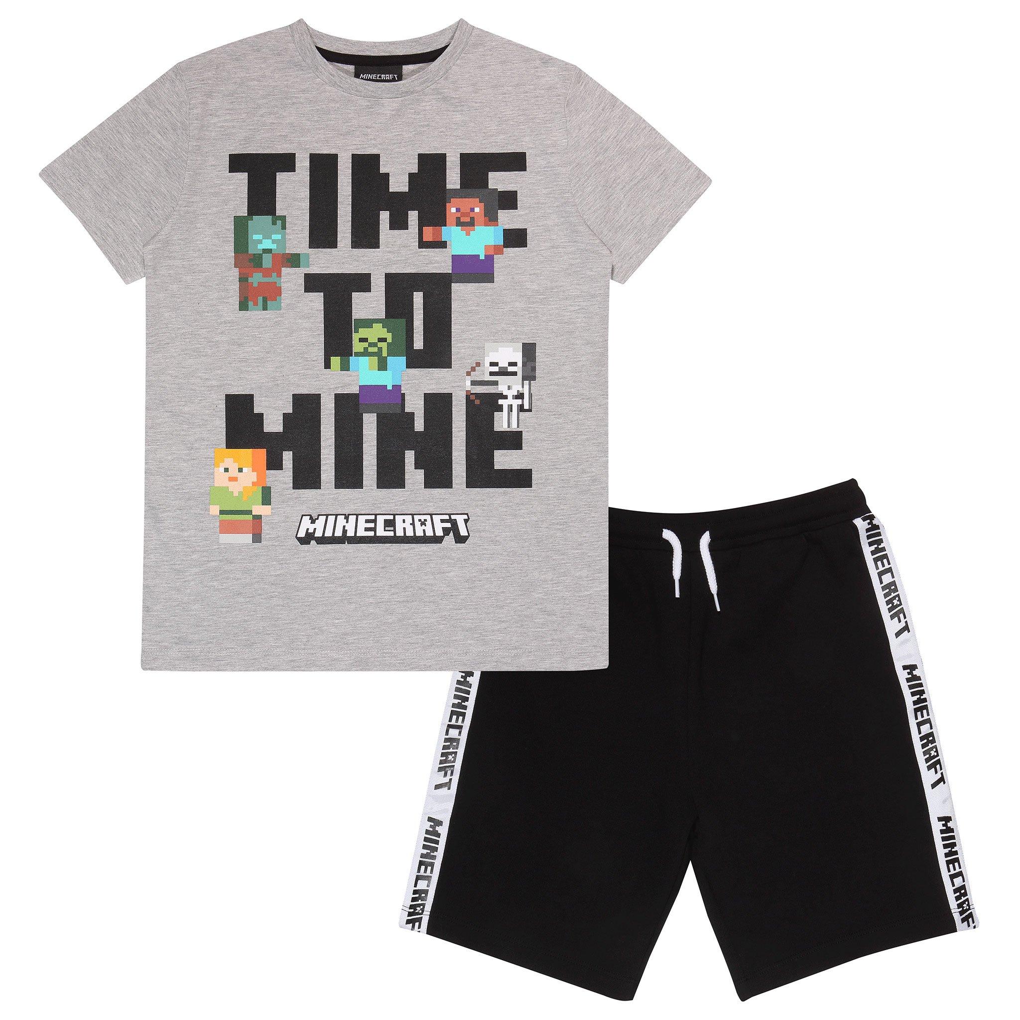 Комплект из шорт и футболки Time to Mine Minecraft, черный