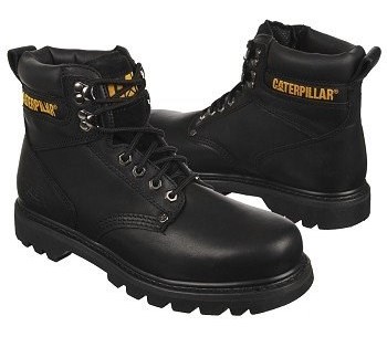 

Мужские рабочие ботинки второй смены со шнуровкой и средним/широким мягким носком Caterpillar, черный