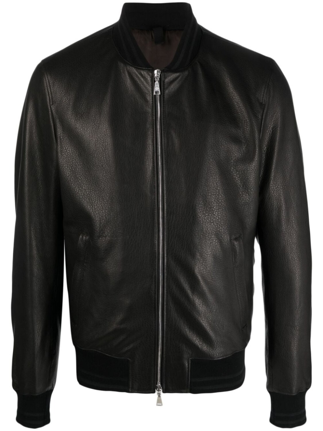 

Tagliatore leather bomber jacket, черный