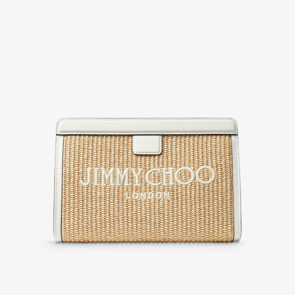 

Клатч из рафии avenue с вышитым логотипом Jimmy Choo, цвет natural/latte