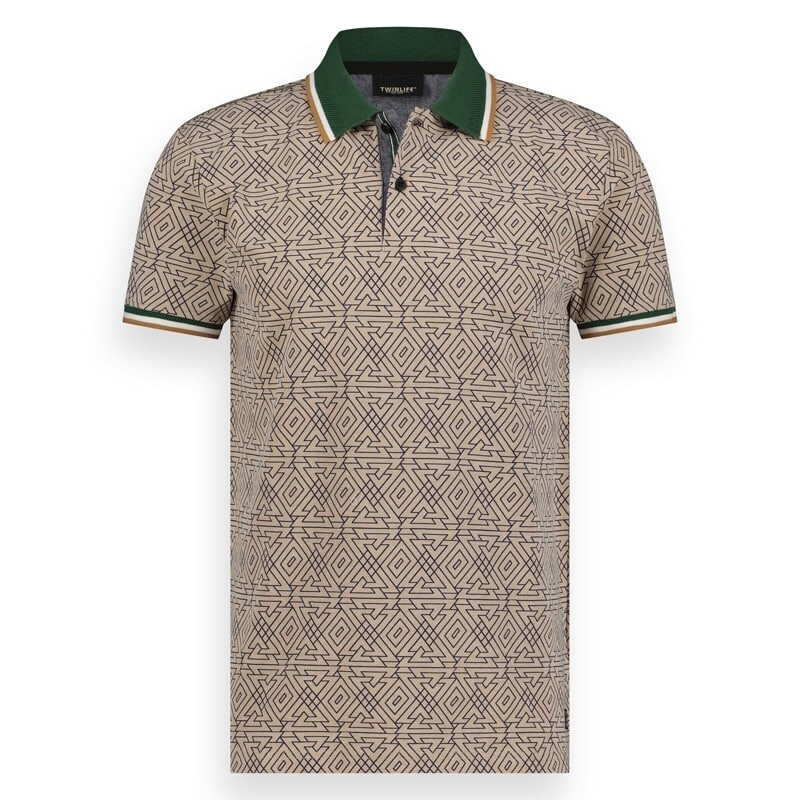 

Поло Twinlife Polo Shirt allover print celtic, коричневый