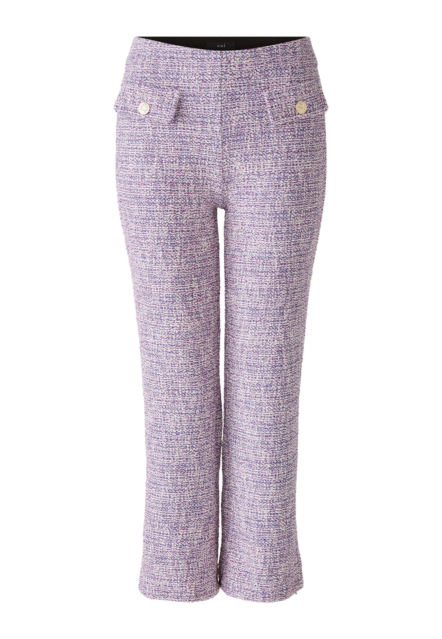 

Брюки Oui Easy Kick, mid waist, cropped, цвет dk blue violett