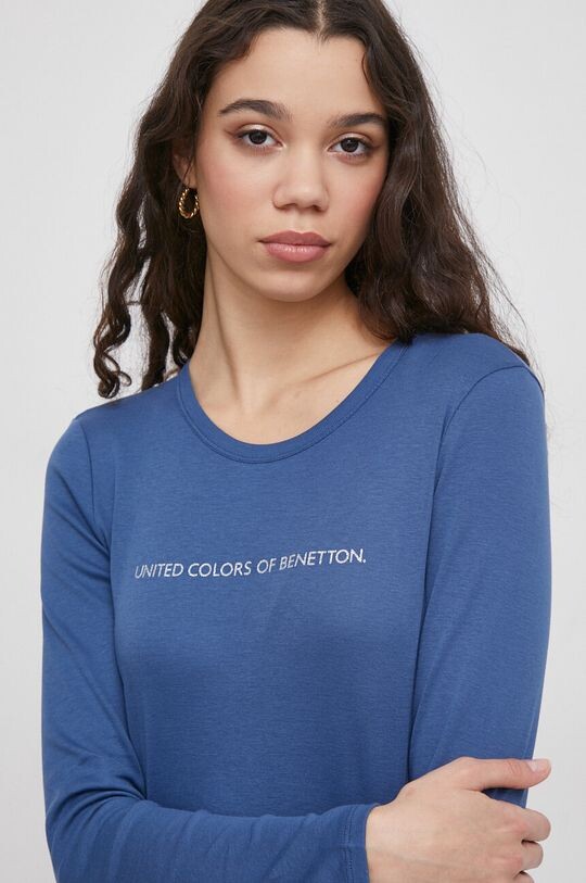 

Хлопок с длинным рукавом United Colors of Benetton, синий
