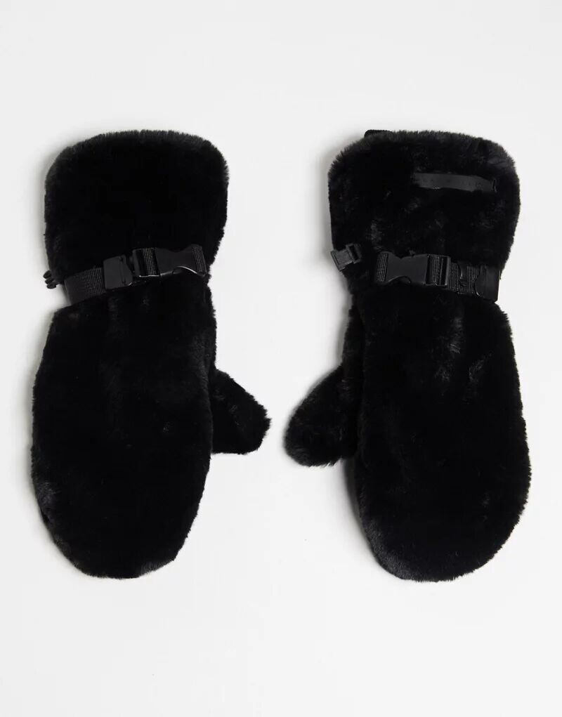 

Черные лыжные перчатки из искусственного меха ASOS