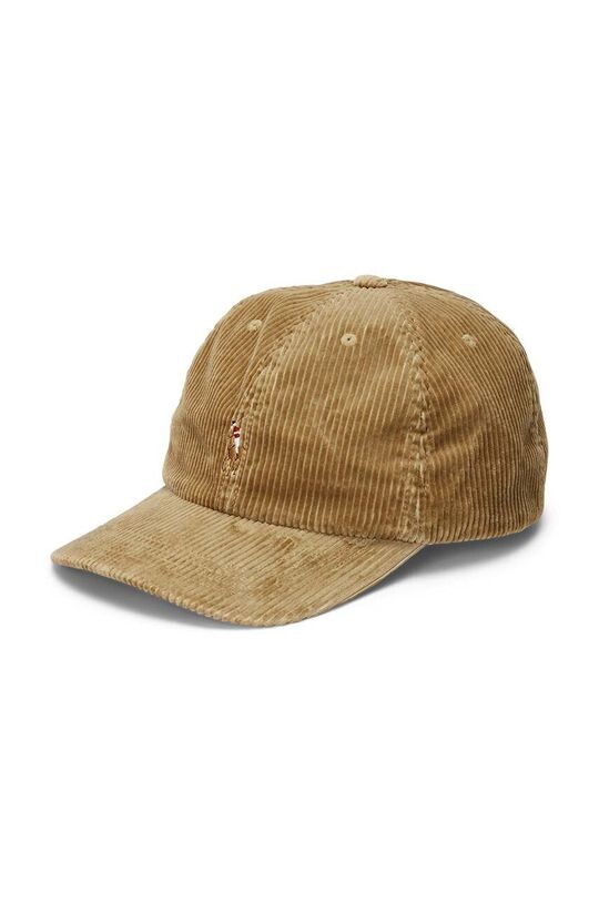 

Детская хлопковая шапка с козырьком Polo Ralph Lauren, коричневый