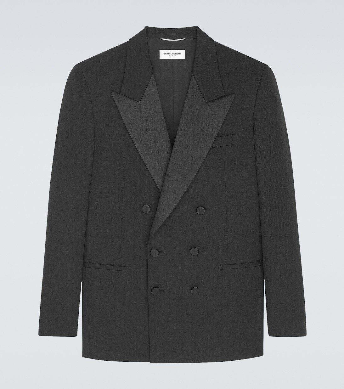 

Двубортный блейзер из натуральной шерсти Saint Laurent, черный