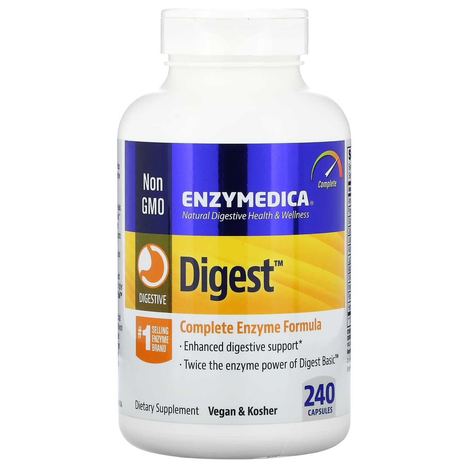 

Digest, полная формула ферментов, 240 капсул, Enzymedica