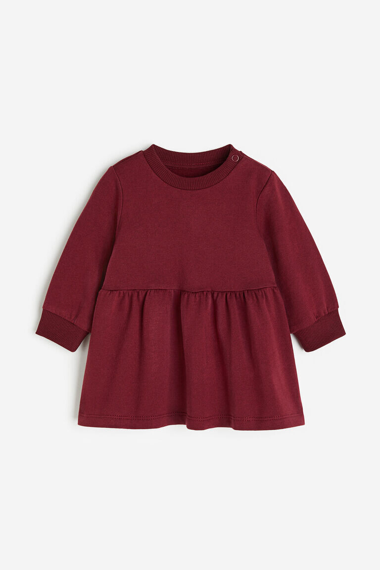 

Хлопковое платье-толстовка H&M, красный