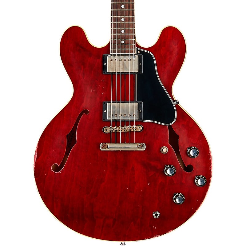 Электрогитара Gibson Custom Murphy Lab 1961 ES-335 Reissue Heavy Aged Semi-Hollow Electric Guitar Cherry