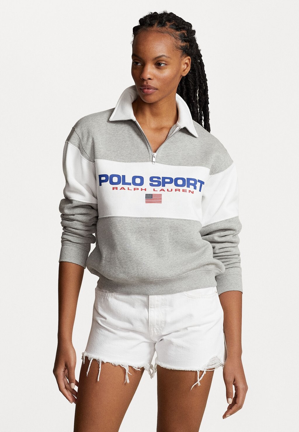 

Толстовка LONG SLEEVE HALF ZIP Ralph Lauren, цвет andover heather/white