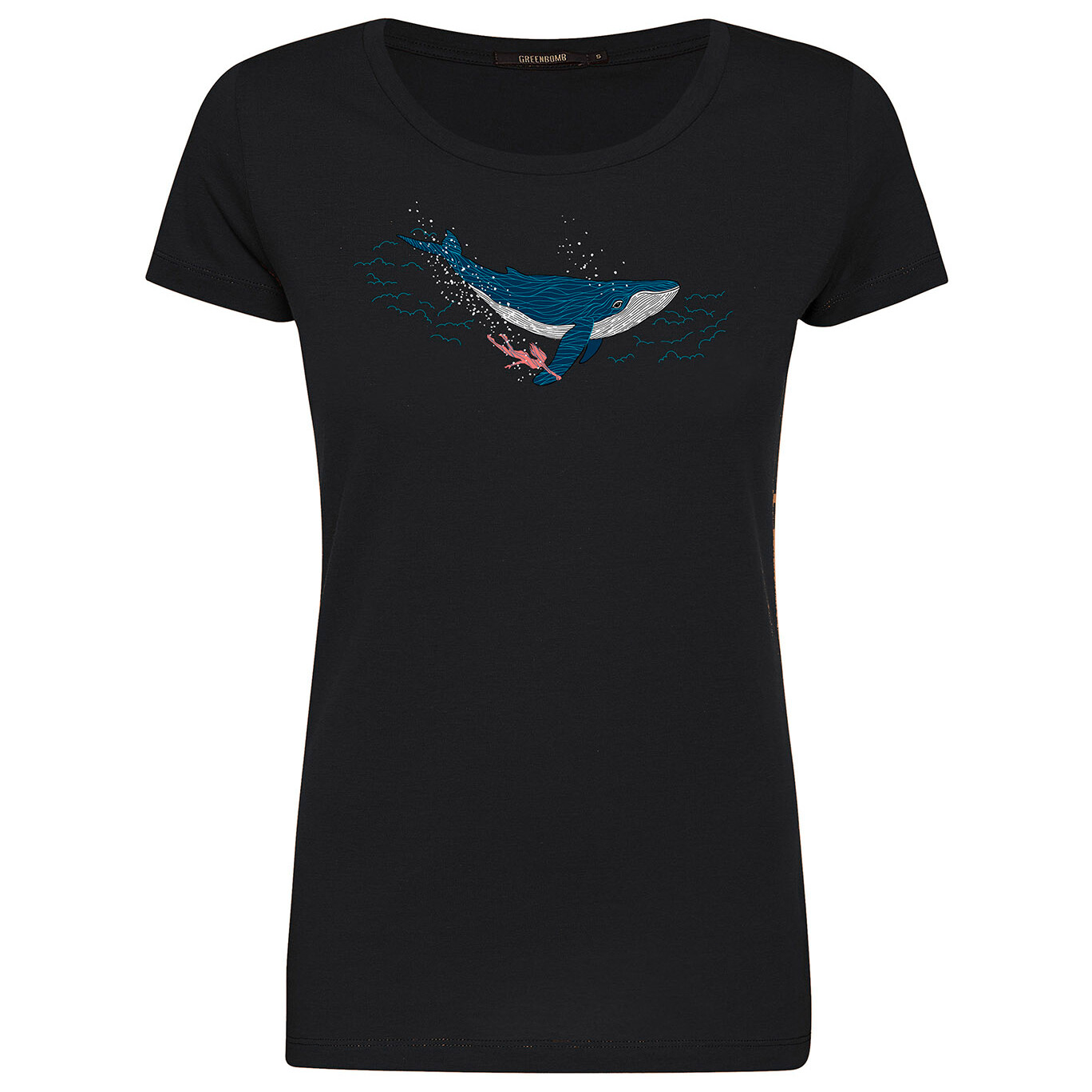 

Футболка Greenbomb Women's Animal Whale Dive Loves s, черный