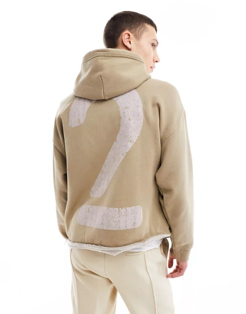 

Укороченное худи Bershka из мытого камня