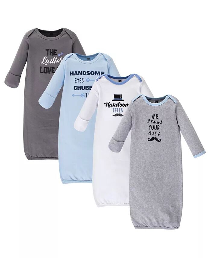 

Хлопковые халаты для маленьких девочек, 4 шт Hudson Baby, мультиколор