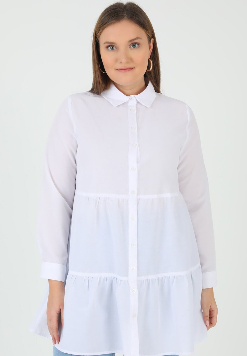 

Рубашка Point Plus Size Alia Modanisa, белый