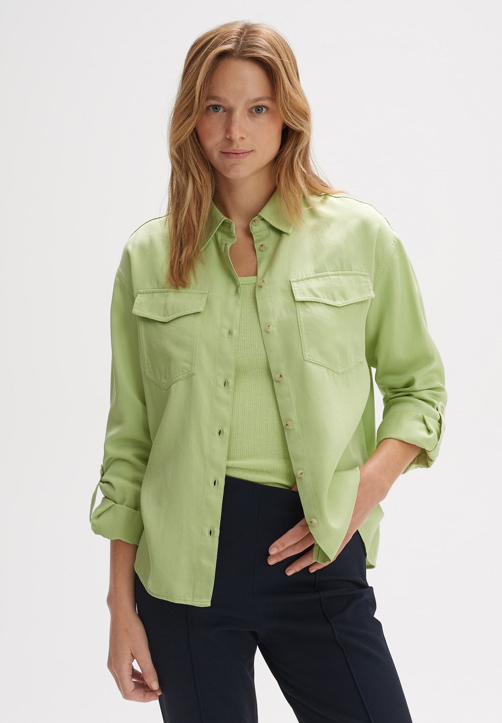 цена Блузка-рубашка FAPPEL Opus, цвет avocado