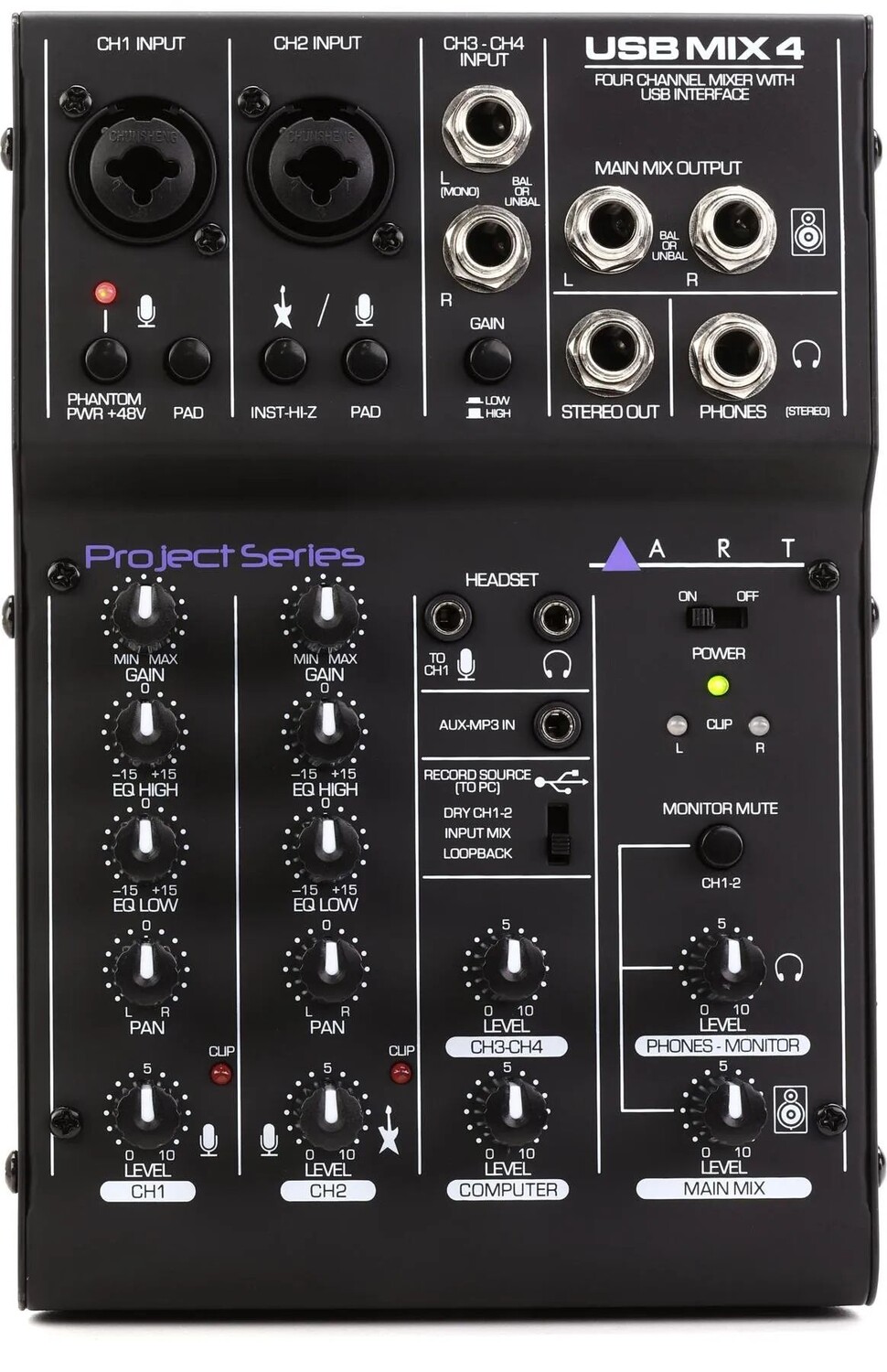 

Микшер ART USBMix4 с интерфейсом USB