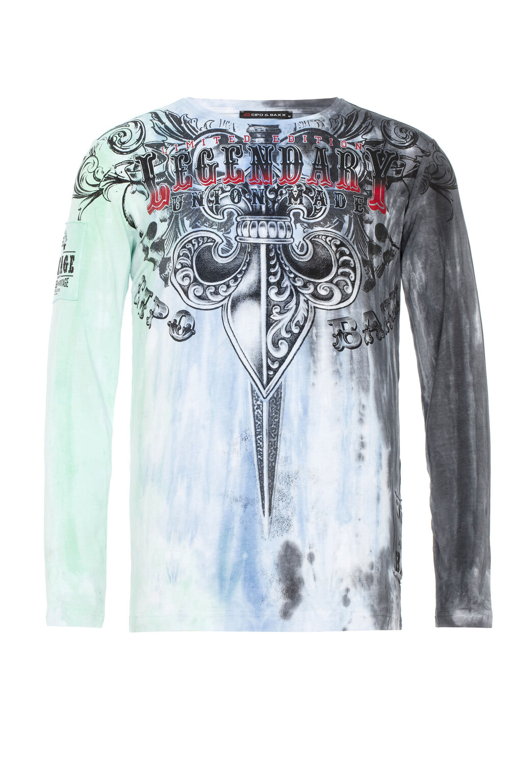 

Лонгслив Cipo & Baxx Langarmshirt, цвет BLUE GREEN