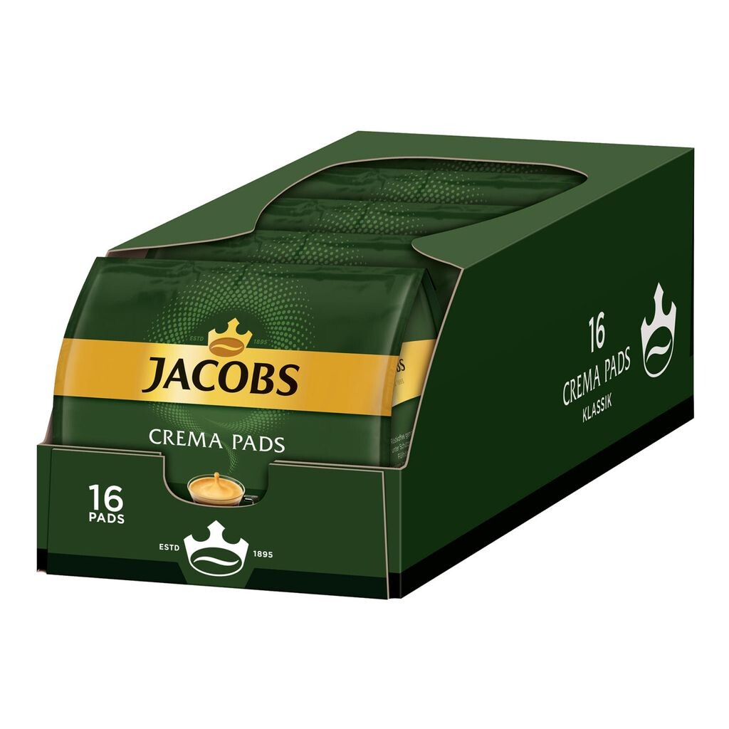 

Jacobs Coffee Pads Crema Pads Pack of 5, Classic, Coffee, 80 подушечек