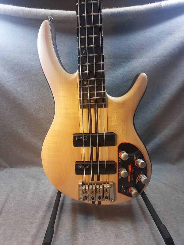 цена Басс гитара Cort A4 Plus FMMH OPN Artisan Series Figured Maple/Mahogany 4-String Bass Open Pore Natural