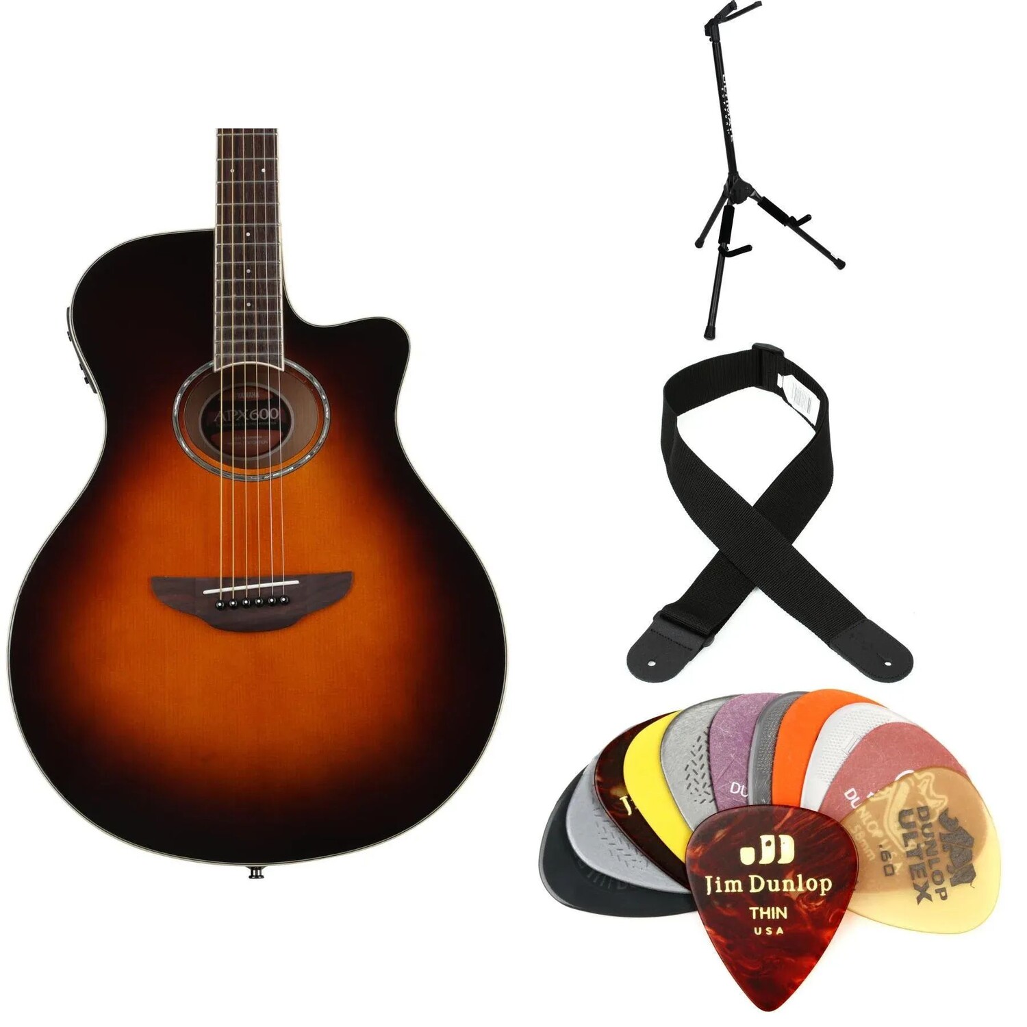 

Комплект предметов первой необходимости Yamaha APX600 Thin-line Cutaway — Old Violin Sunburst