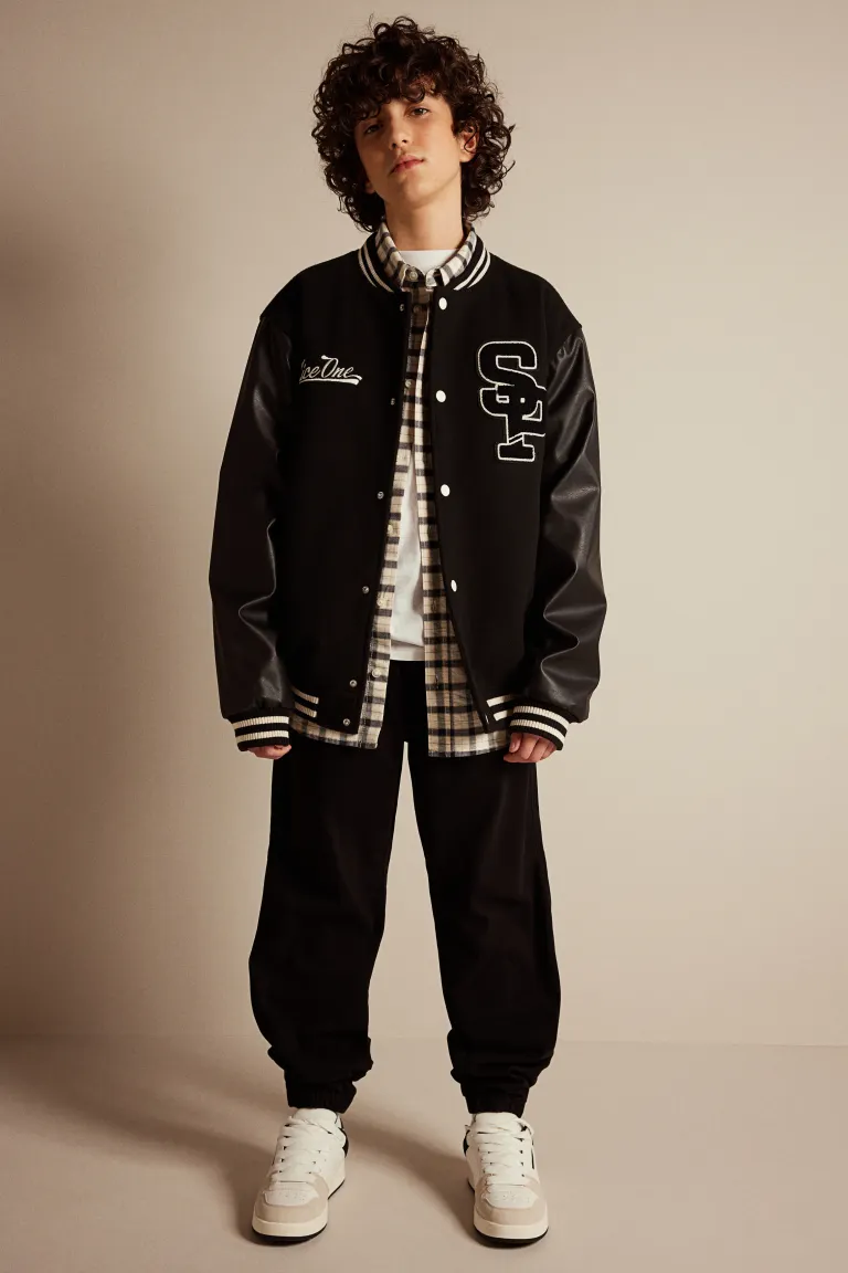 

Хлопковые спортивные брюки H&M, черный