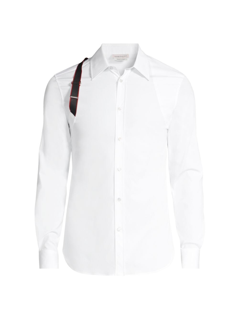 

Классическая хлопковая рубашка с длинными рукавами Harness Alexander McQueen, белый
