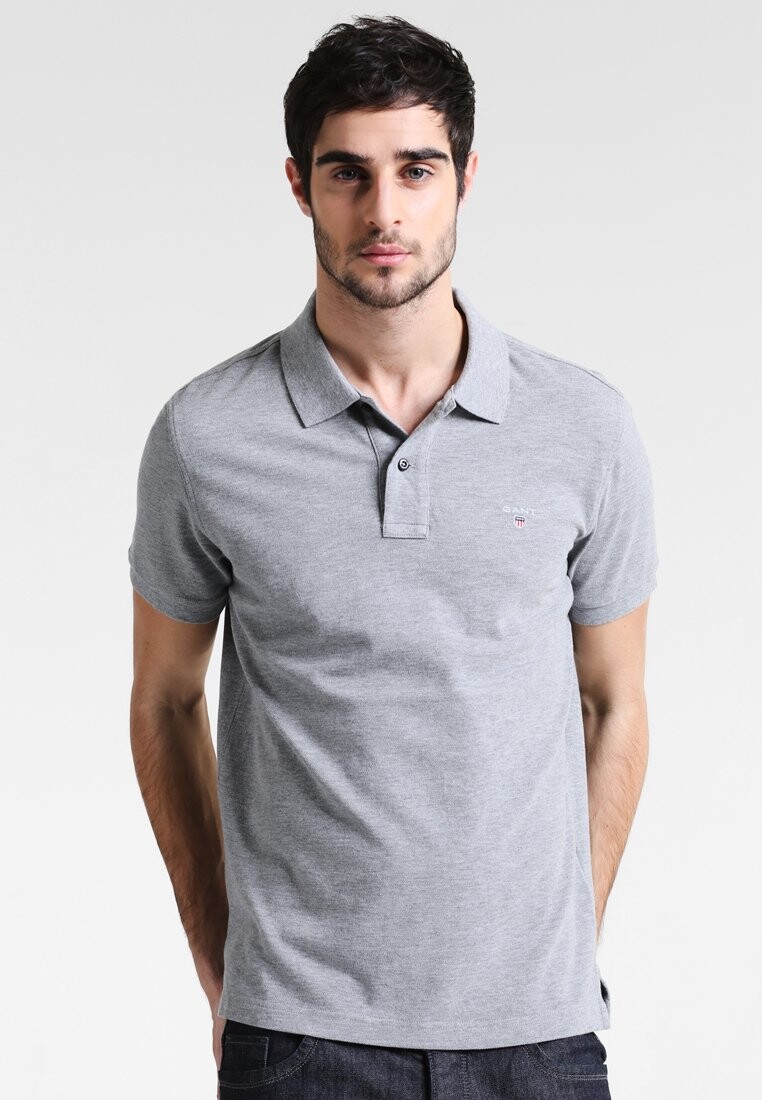 

Поло ORIGINAL RUGGER PLUS SIZE GANT, серый меланж