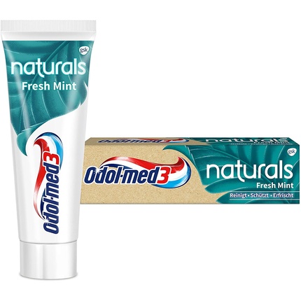 Зубная паста Odol-Med3 Naturals Свежая мята 3в1 для крепких зубов, здоровых десен и свежего дыхания 75мл, Odol-Med 3