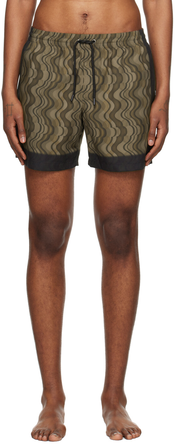 

Коричневые шорты для плавания с принтом Dries Van Noten, цвет Dark brown