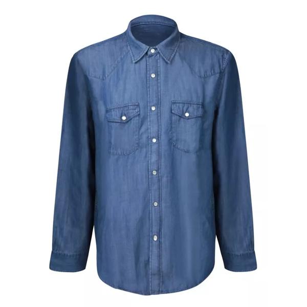 Джинсы cotton shirt by officine gãnãrale Officine Generale, синий футболка dark eren shirt officine generale серый