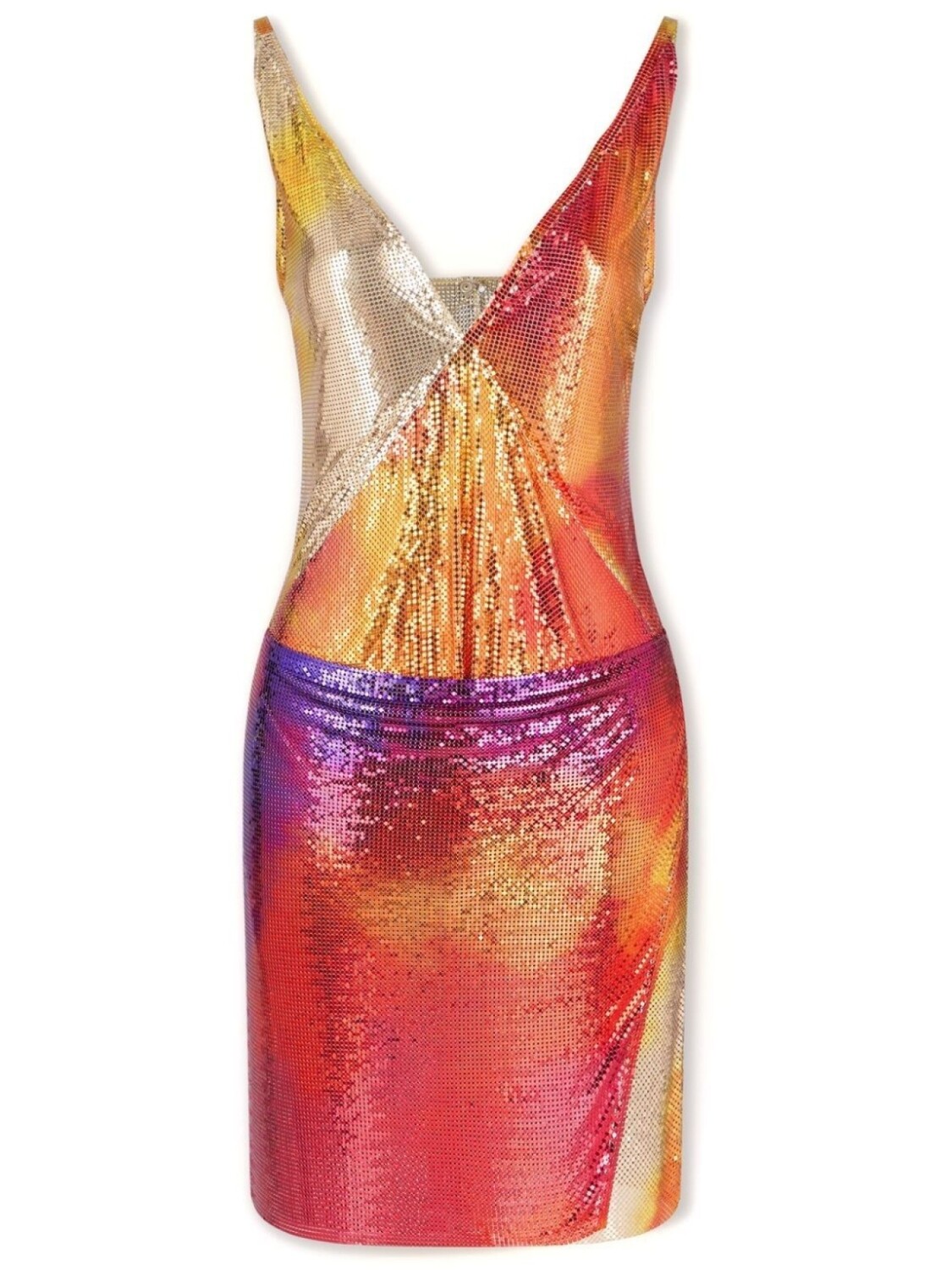

Rabanne платье мини с V-образным вырезом, красный