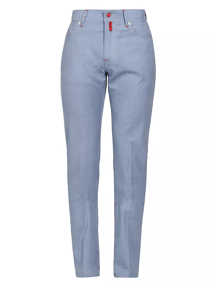Шерстяные брюки с пятью карманами Kiton, цвет blue heavenly