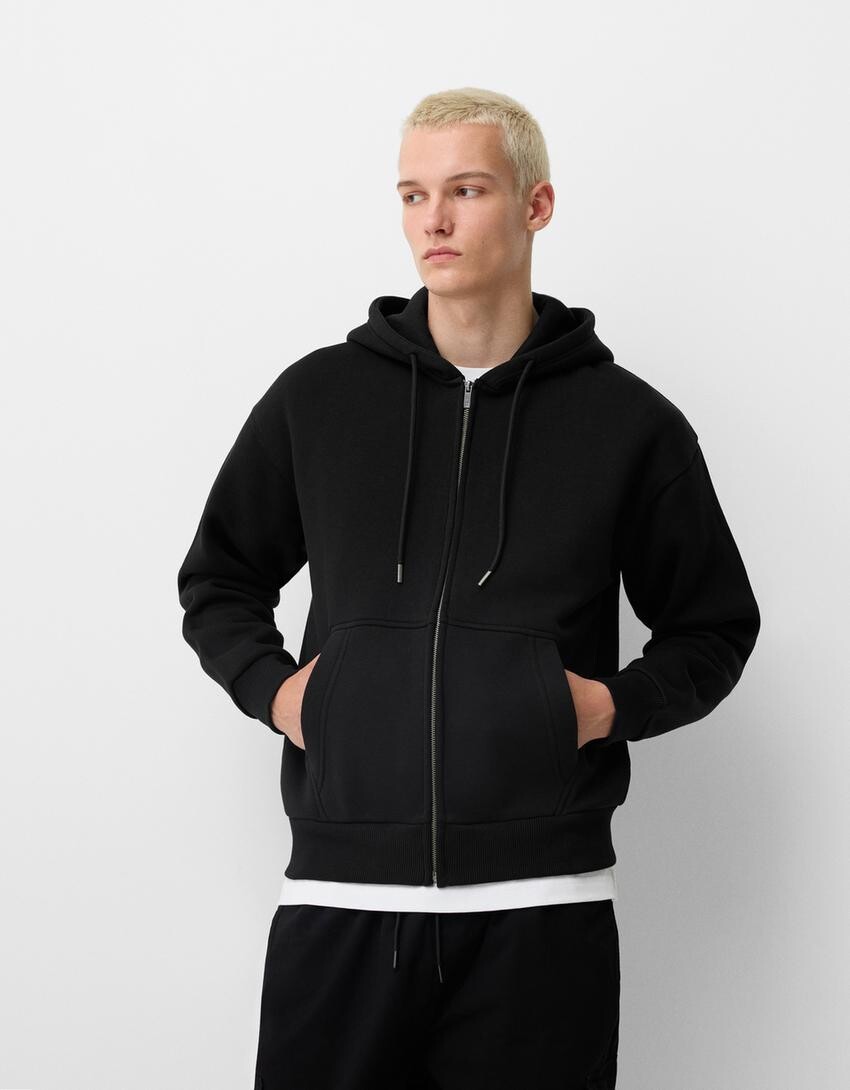 

Толстовка на молнии Bershka, черный