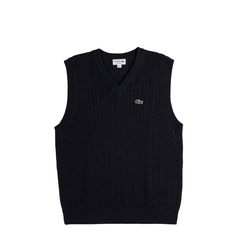 

Свитер Cotton Blend Cable Knit Sweater Vest Lacoste, синий