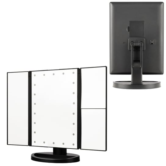 Зеркало для макияжа со светодиодной подсветкой, черное Humanas HS-ML04, черный