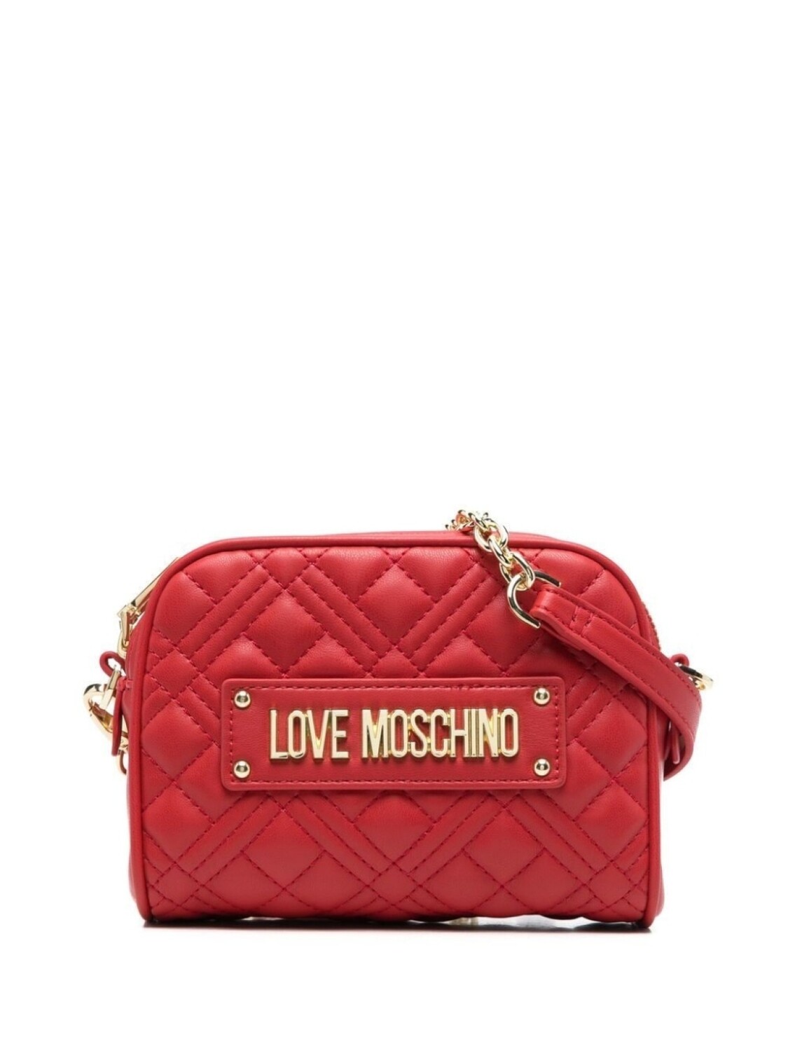 

Love Moschino стеганая сумка через плечо с логотипом, красный