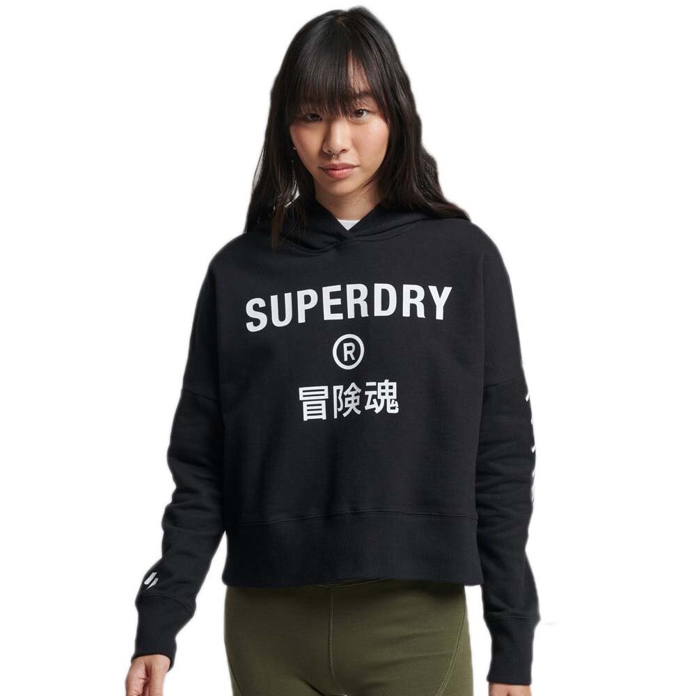 

Худи Superdry Code Core Sport Crop Box, черный