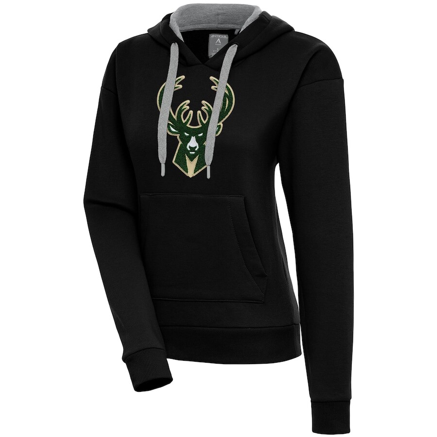 

Пуловер с капюшоном Antigua Milwaukee Bucks, черный