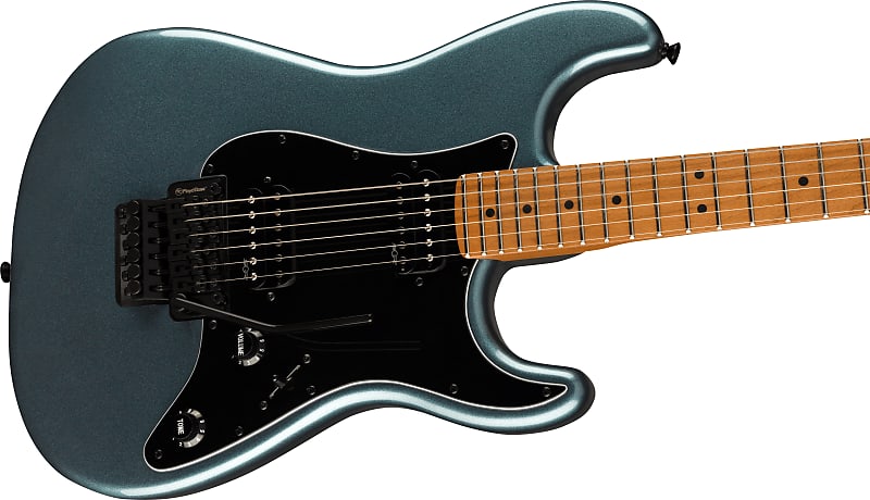 Электрогитара Squier Contemporary Stratocaster HH FR, Roasted Maple Fingerboard, Black Pickguard, Gunmetal Metallic