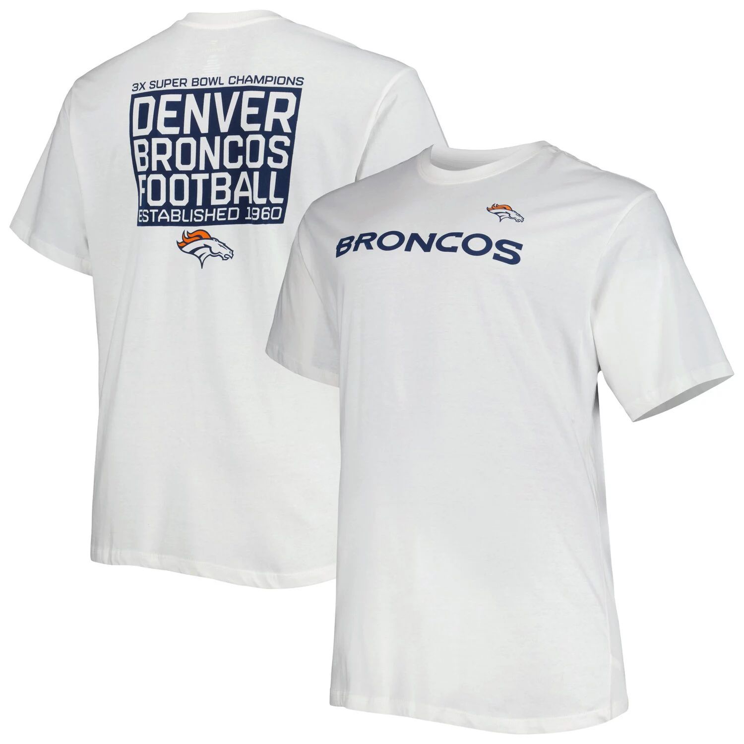 цена Мужская белая фирменная футболка Denver Broncos Big & Tall Hometown Collection Hot Shot Fanatics